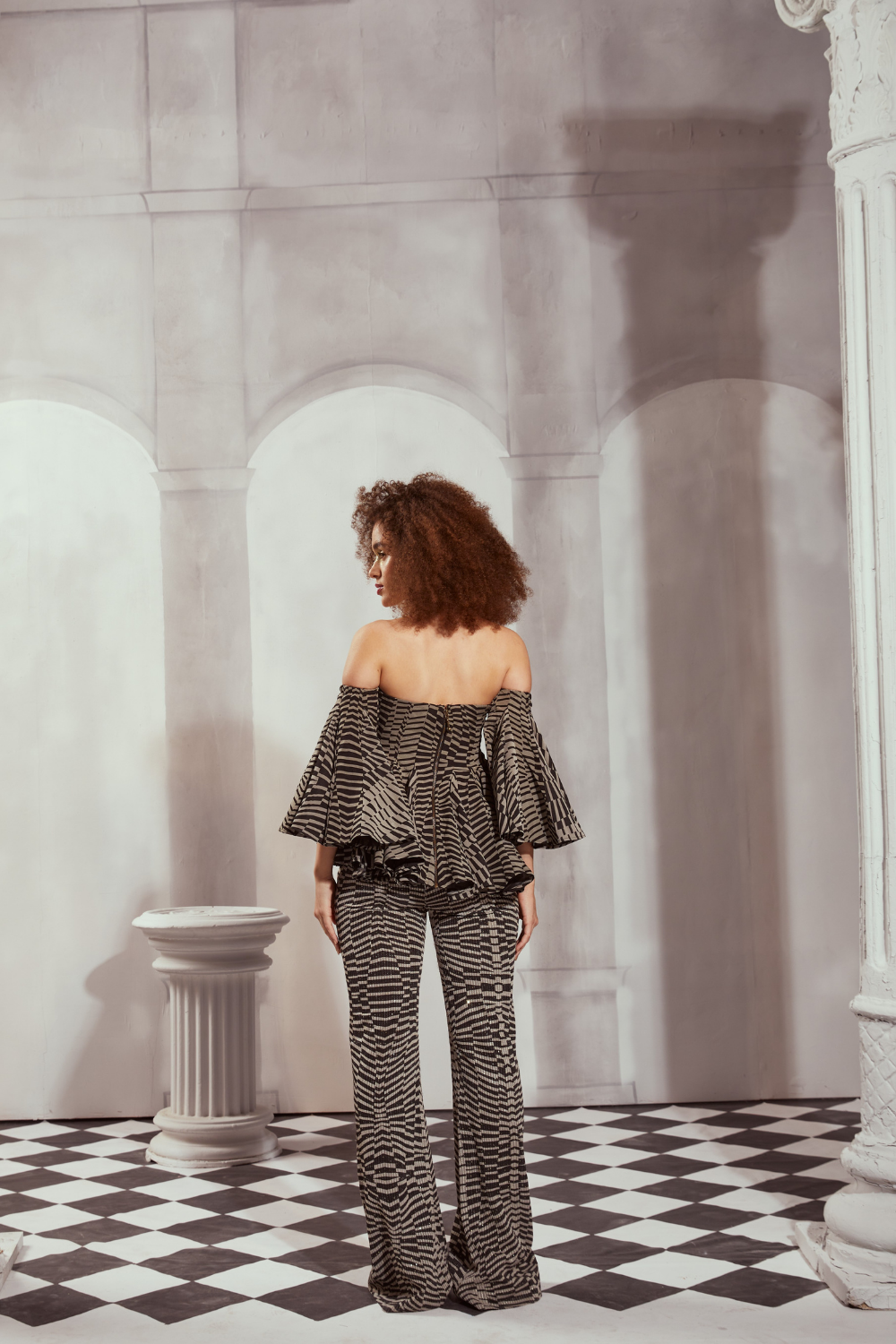 Black & White Byzantine Print Off Shoulder Top for Women - Trendy Summer Blouse for Beach, Party & Casual Outfits