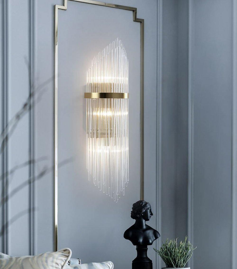 Elegant Crystal Wall Sconce - Modern LED Light Fixture for Bedroom, Living Room & Hallway Decor - Perfect for Home, Hotel & Office Lighting