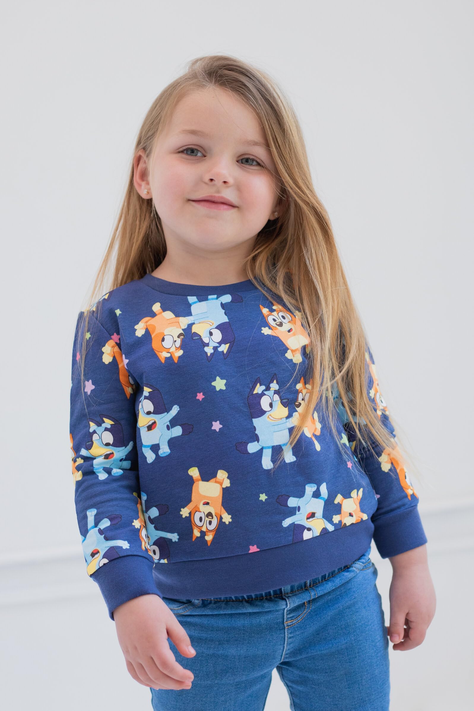 Bluey and Bingo Cartoon Character Sweatshirt for Kids - Soft & Comfortable Pullover for Infants to Big Kids - Perfect for Playdates, School, and Family Outings