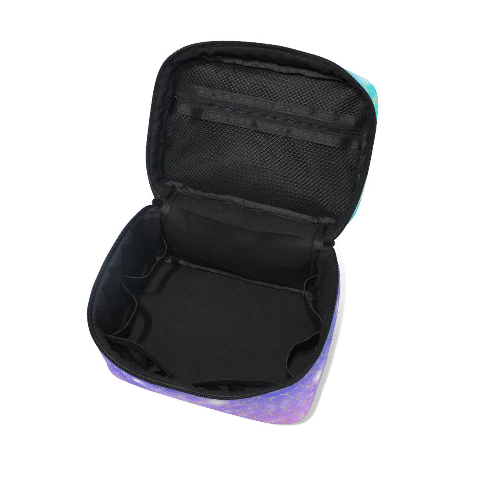 Rainbow Mermaid Scale Cosmetic Bag with Zipper - Waterproof Makeup Pouch & Toiletry Organizer for Women & Girls | Perfect for Travel, Gym, and Daily Beauty Essentials
