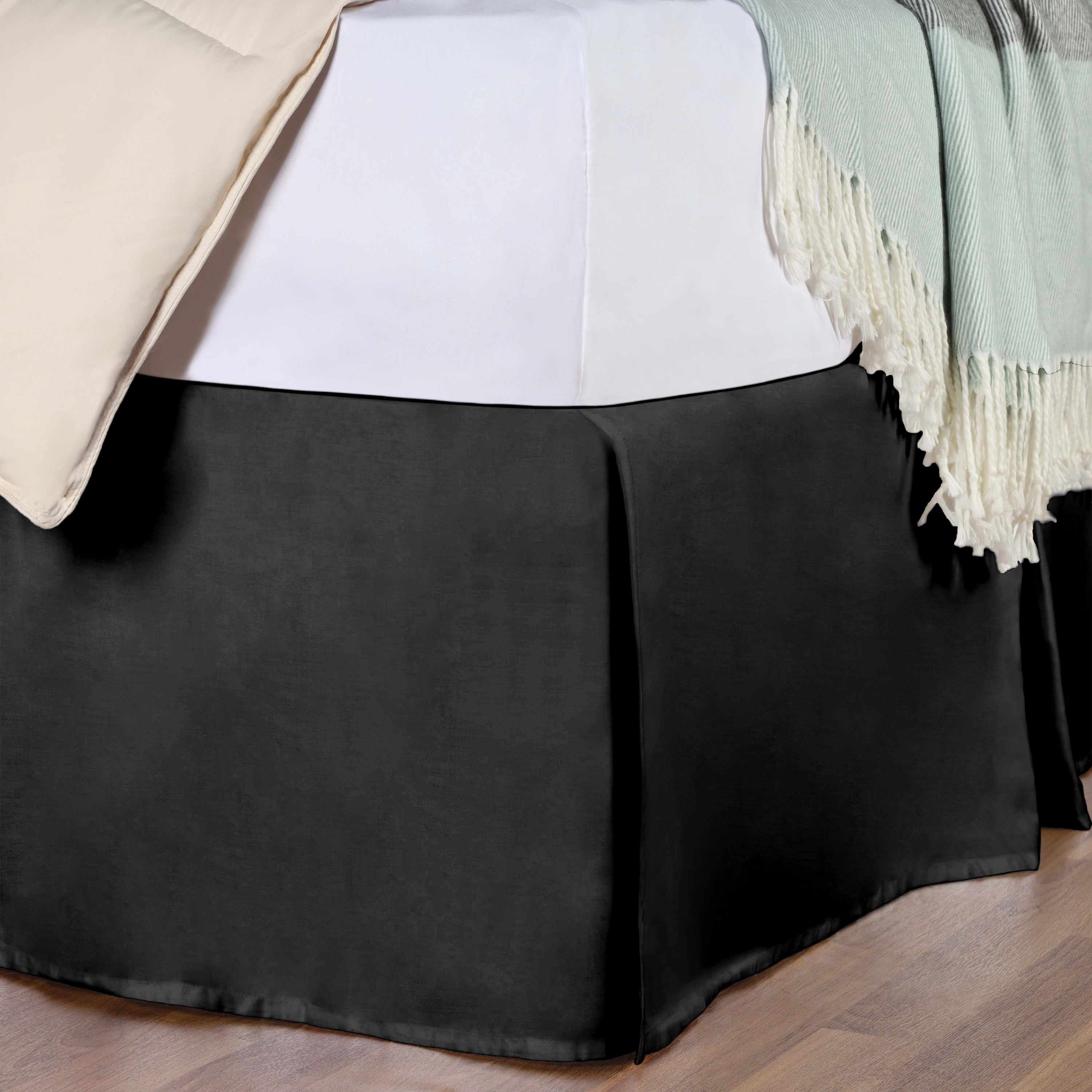 Saltaire 100% Egyptian Cotton Bed Skirt with Split Corners - Luxury Fitted Dust Ruffle for Queen/King Size Beds - Perfect for Master Bedrooms & Guest Rooms