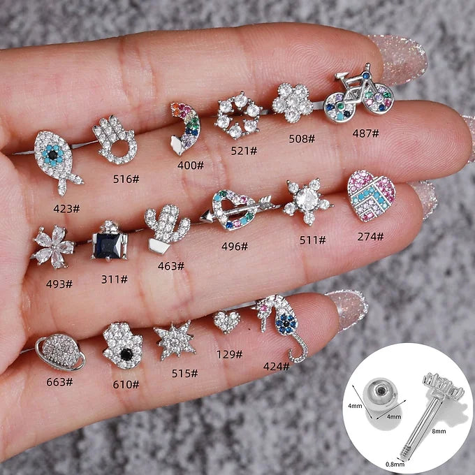 20G Cactus Conch Helix Piercing Stud - Surgical Steel Earring for Cartilage, Tragus, or Helix | Perfect for Everyday Wear, Parties, and Unique Style Statements