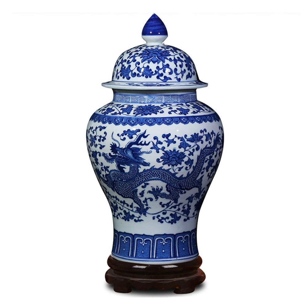 Jingdezhen Classic Blue and White Porcelain Dragon Ginger Jar Vase - 15