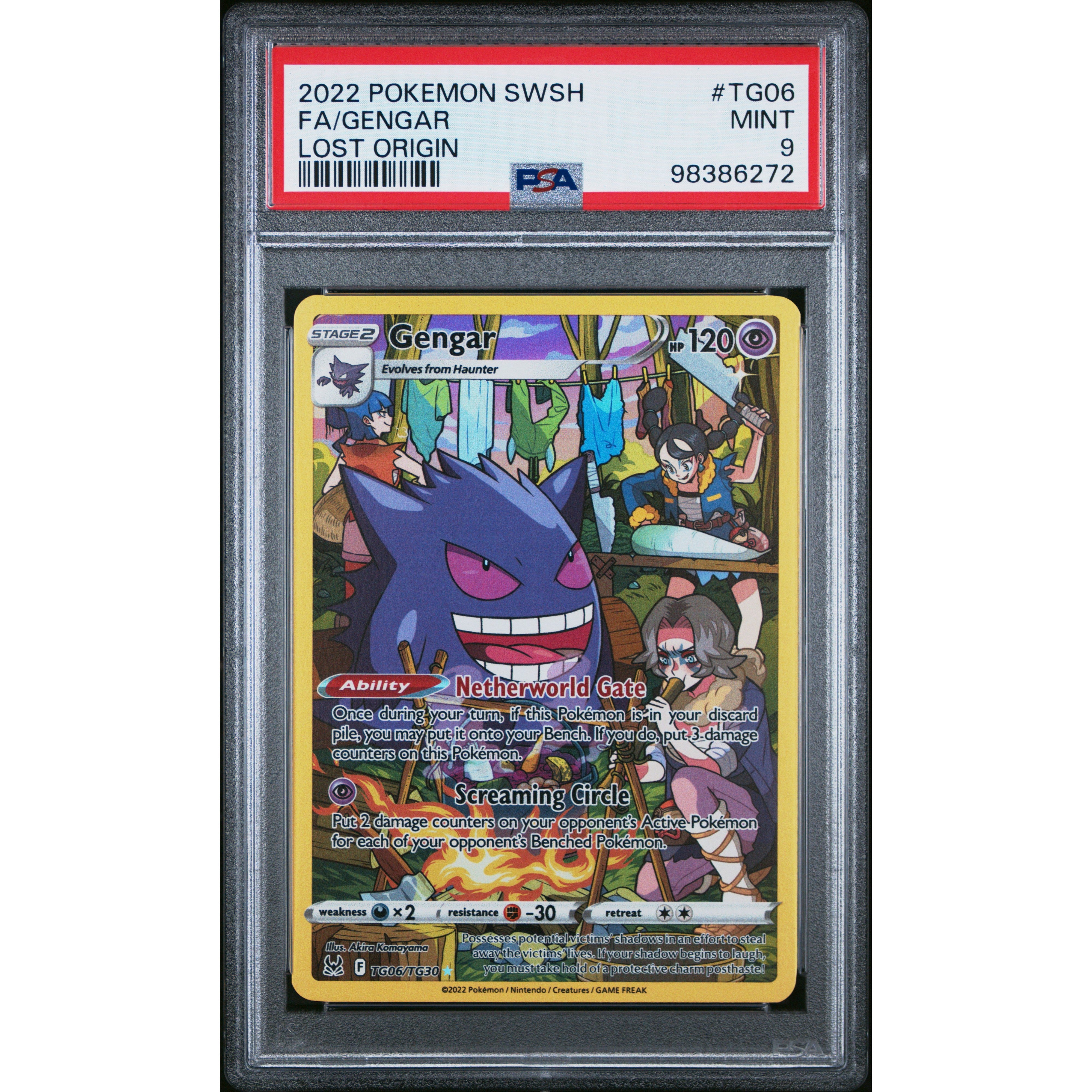 2022 Pokemon Lost Origin Gengar TG06/TG30 PSA 9 Graded Card - Rare Collectible for Trading Card Game Players & Pokemon Fans - Perfect for Display, Investment & Battles
