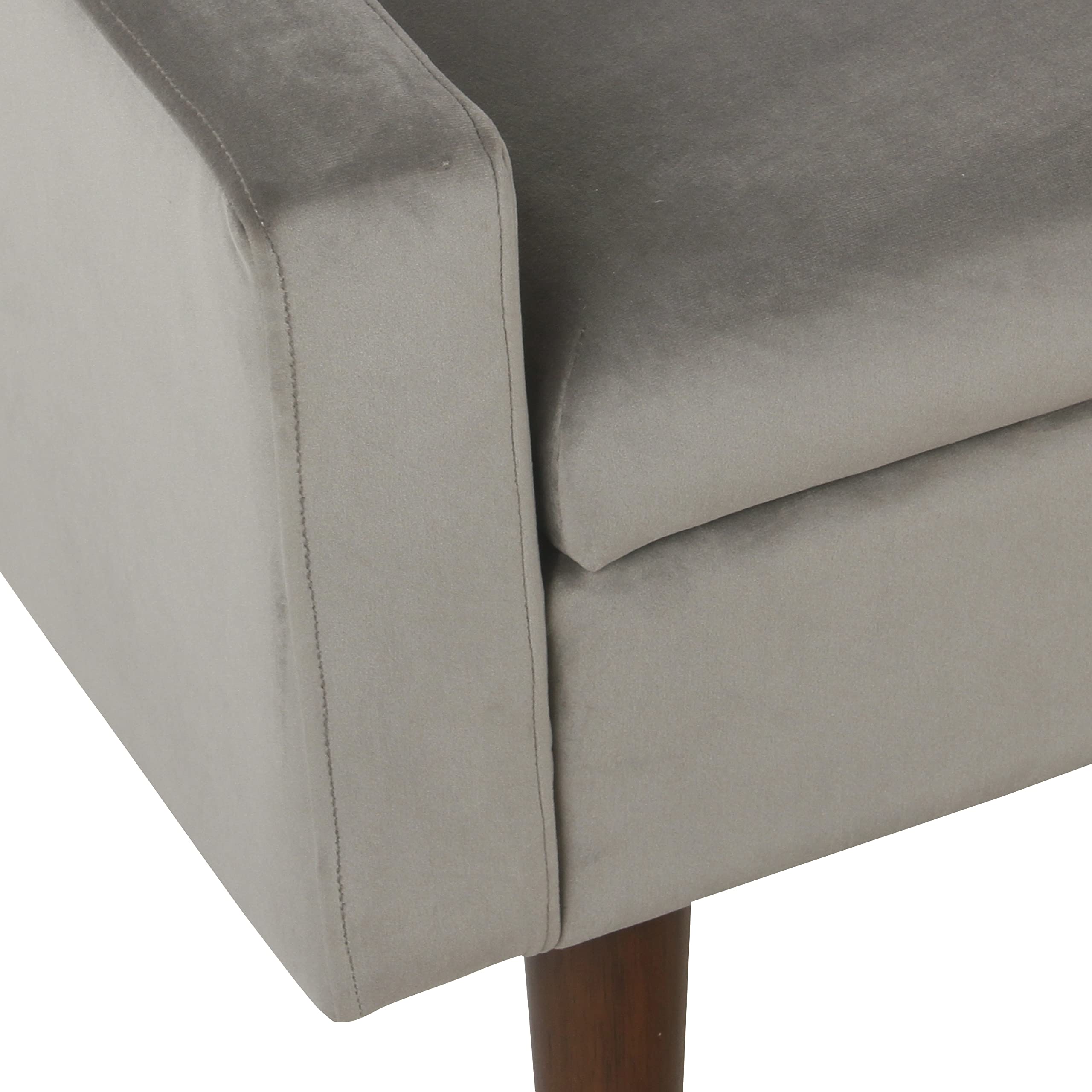 Modern Velvet Storage Ottoman Bench - Gray for Living Room & Bedroom Decor