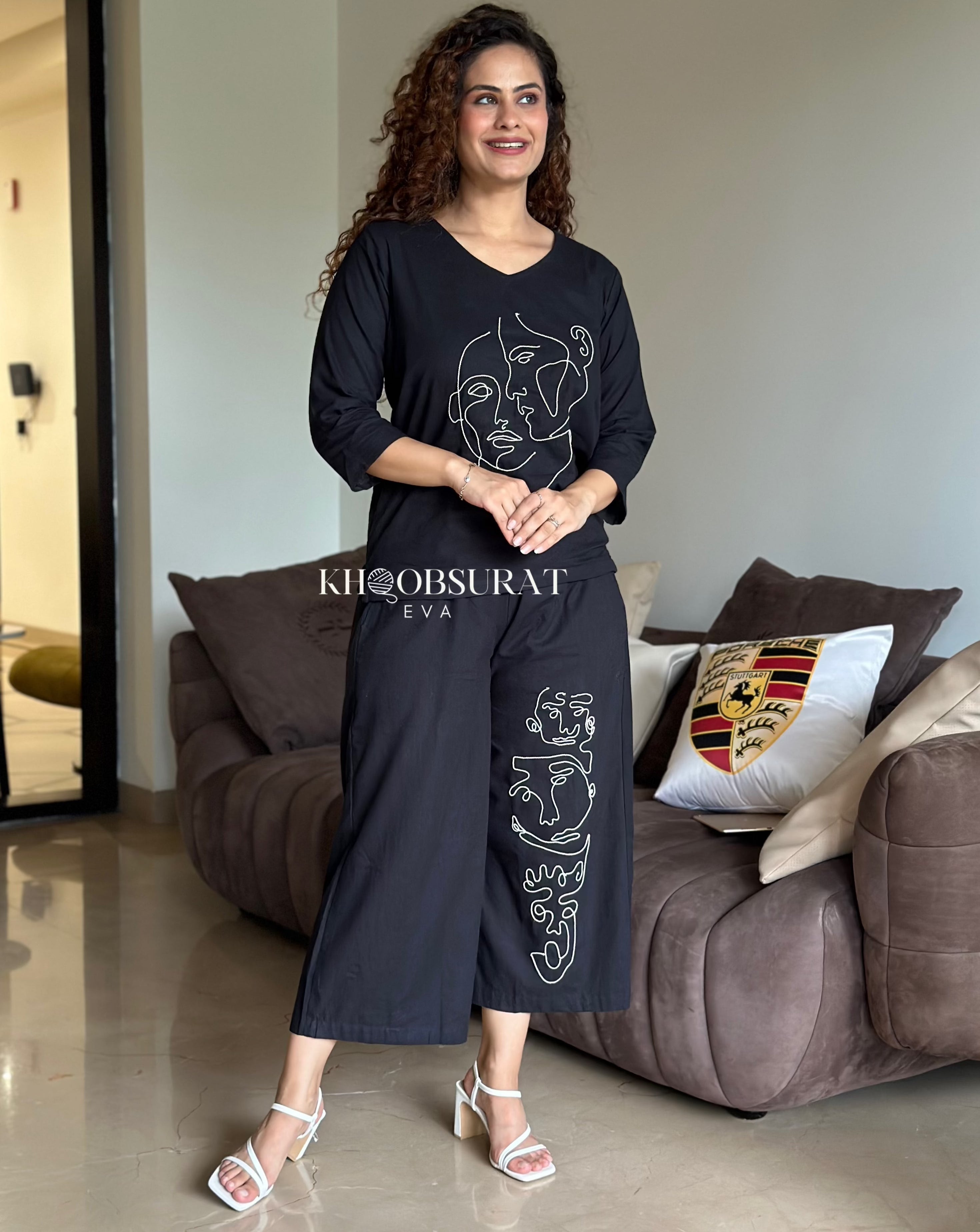 Stylish Black Casual Outfit Set for Women - Comfortable Lounge & Streetwear - Perfect for Relaxing at Home, Running Errands, or Weekend Outings