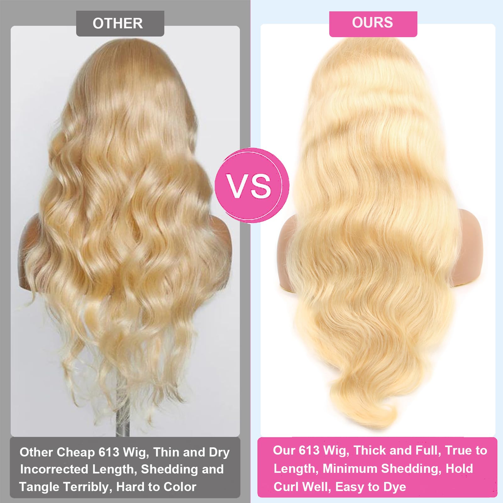 613 Lace Front Wig Human Hair 13x6 Body Wave 28 Inch Blonde HD Lace Frontal Wig - 200% Density, Pre-Plucked with Baby Hair, Glueless & Breathable - Perfect for Daily Wear, Cosplay, Parties & Special Occasions