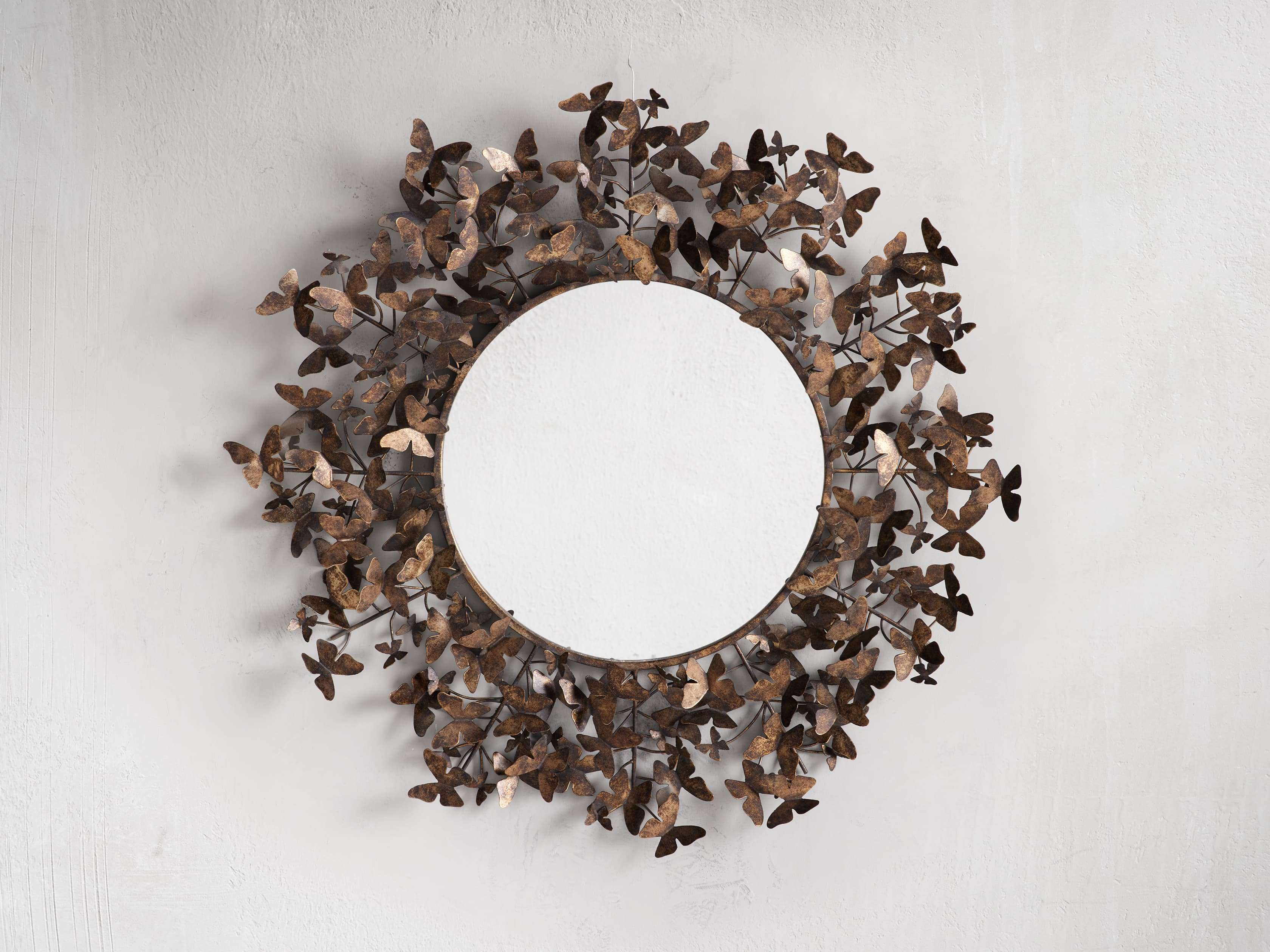 Elegant Butterfly Wall Mirror for Home Decor - Vintage Floral Accent Mirror for Bedroom, Living Room & Bathroom - Perfect for Boho, Farmhouse & Modern Interior Design Styles