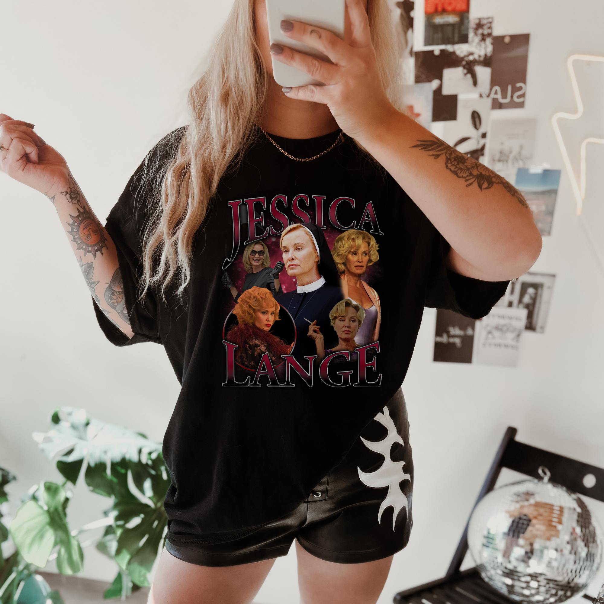 Vintage 90s Jessica Lange T-Shirt - Retro Fashion for Women - Perfect for Casual Wear, Costume Parties & 90s Themed Events