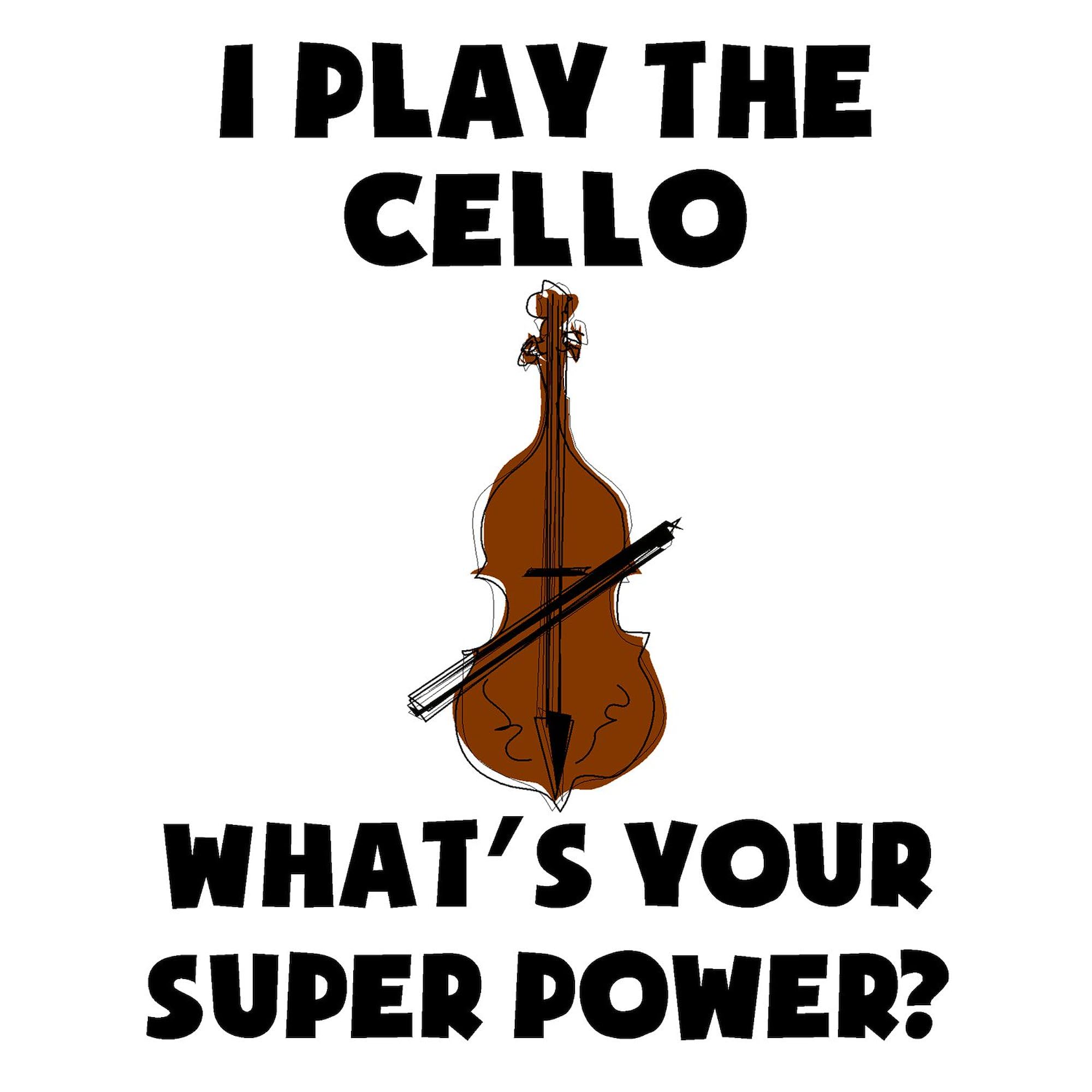 I Play The Cello What's Your Superpower? - Square Bumper Sticker Car Decal for Instruments & Vehicles - Perfect for Cellists, Music Lovers & Car Enthusiasts