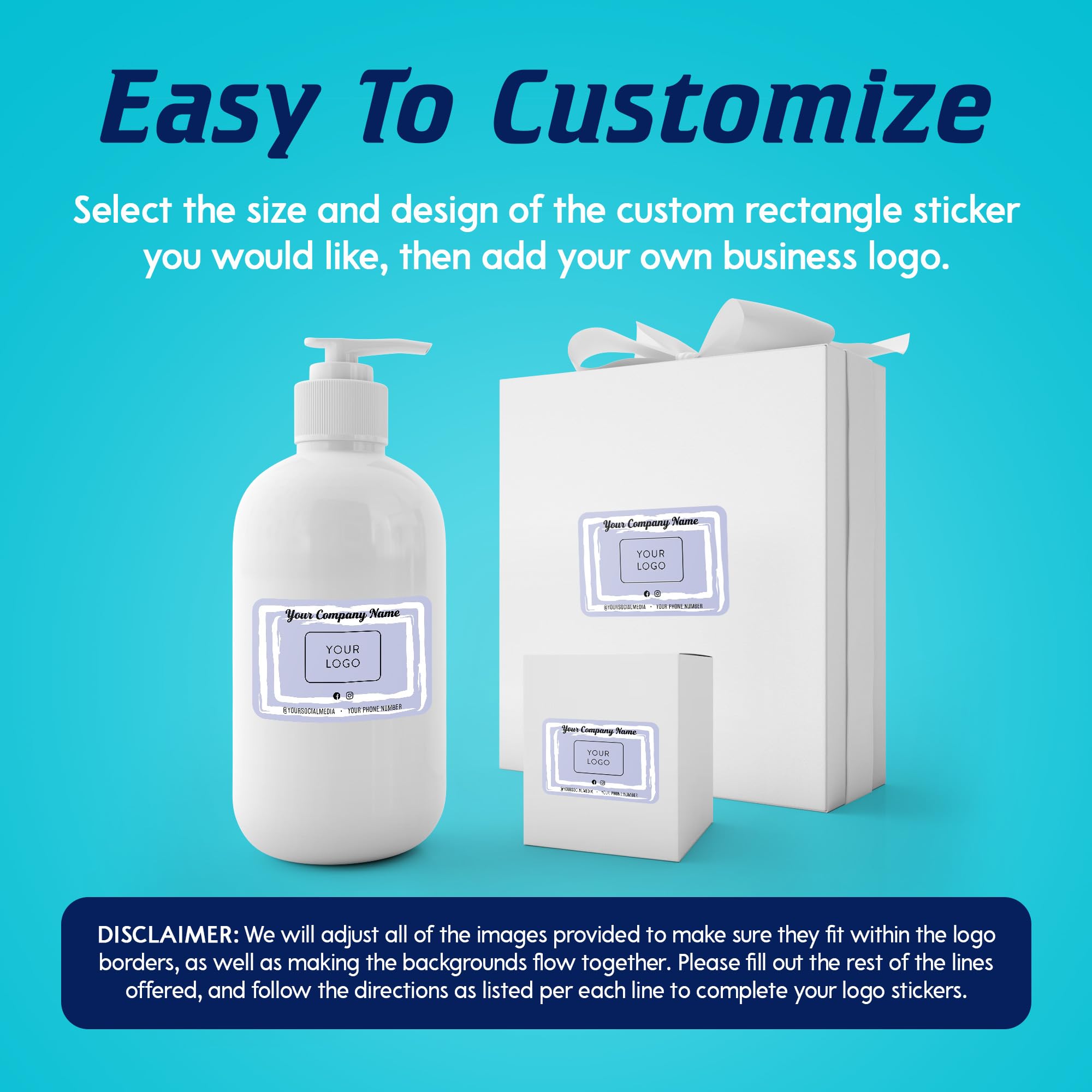 100 Custom Vinyl Labels - Waterproof Rectangle/Square Stickers for Small Business Branding - Personalized Logo Labels for Handmade Crafts, Product Packaging, Bottles, Jars, Candles - Perfect for DIY Projects & Business Branding (Lavender Swirls, 6x4 Inches)