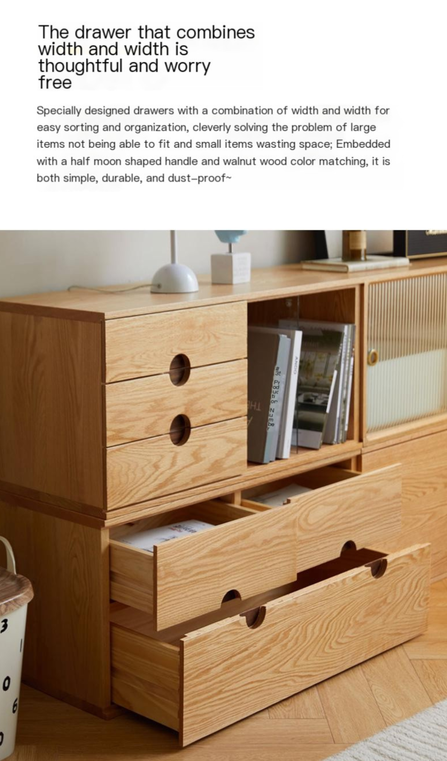 Oak Solid Wood Modern TV Stand - Stylish Entertainment Center for Living Room & Home Theater Setup
