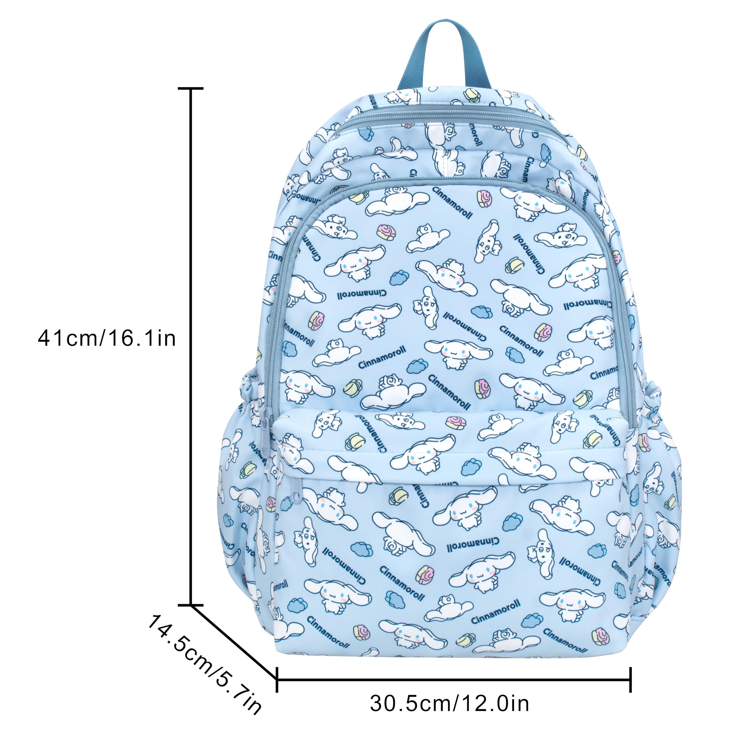 Cinnamoroll Anime Print Casual Backpack - Laptop Backpack for Travel, Hiking & School - Blue Rucksack for Women & Girls - Perfect for College, Work & Daily Use