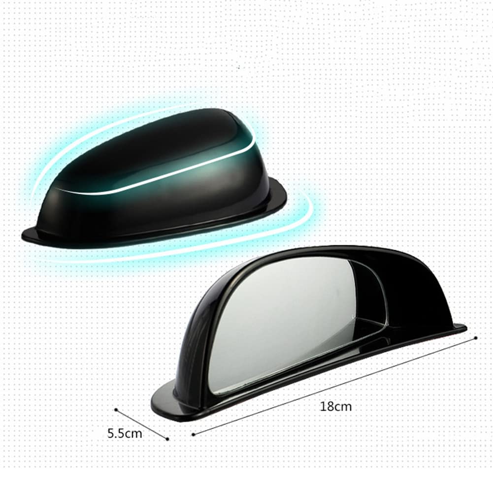 Car Blind Spot Mirrors - Wide Angle Rearview Mirror for Most Cars, SUVs & Vehicles | B-Pillar Rear Seat Auxiliary Observation Mirror (Black, Left Side) | Enhance Safety & Visibility While Driving, Parking & Lane Changing