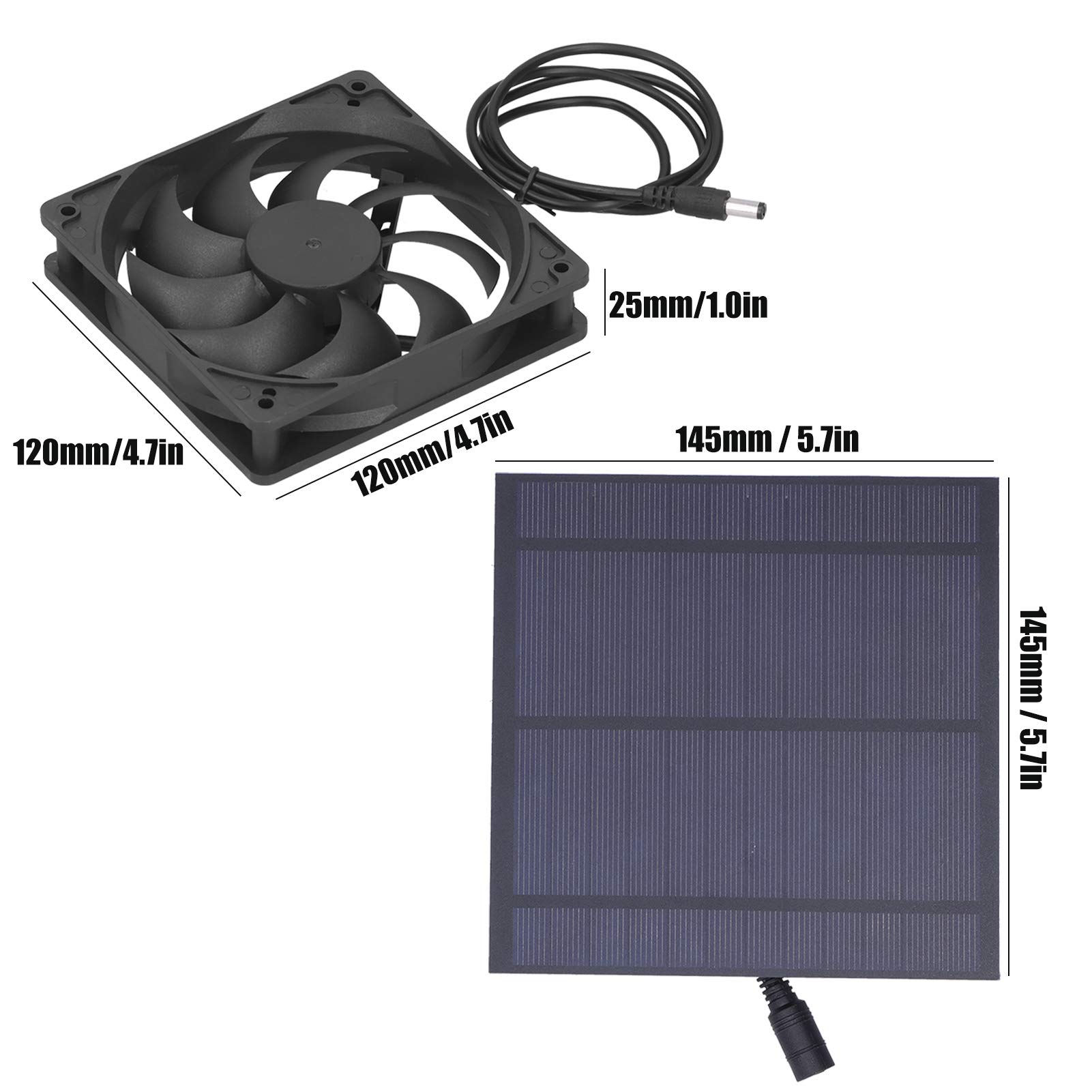 Jiawu 5W Solar Panel Fan Kit - Solar Powered Ventilation Fan for Chicken Coops, Greenhouses, Sheds & Pet Houses | Energy Efficient Exhaust Fan with Solar Panel Board | Perfect for Outdoor Cooling & Air Circulation
