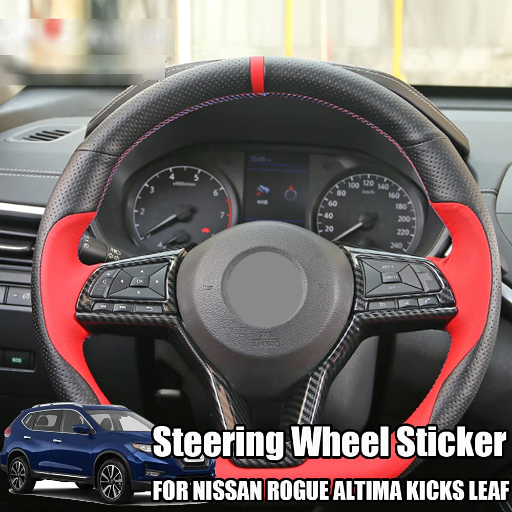 ABS Steering Wheel Cover 3Pcs Set - Carbon Fiber Style for Nissan Rogue/Altima (2018-2020) - Interior Upgrade