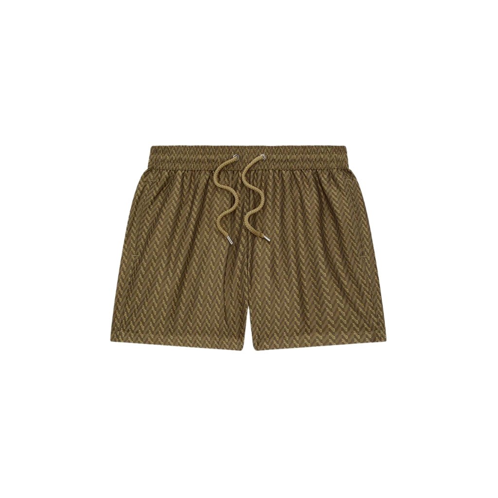 FRESCOBAL CARIOCA Men's Sport Swim Shorts - Quick Dry, Comfortable Beach Swimwear for Swimming, Surfing & Vacation - Copacabana Khaki Regular Fit