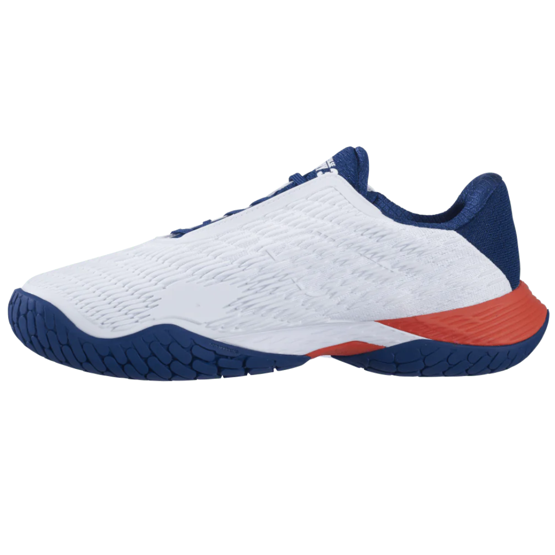 Babolat Propulse Fury 3 All Court Tennis Shoes for Men - White/Blue | Lightweight & Durable for Competitive Play & Training