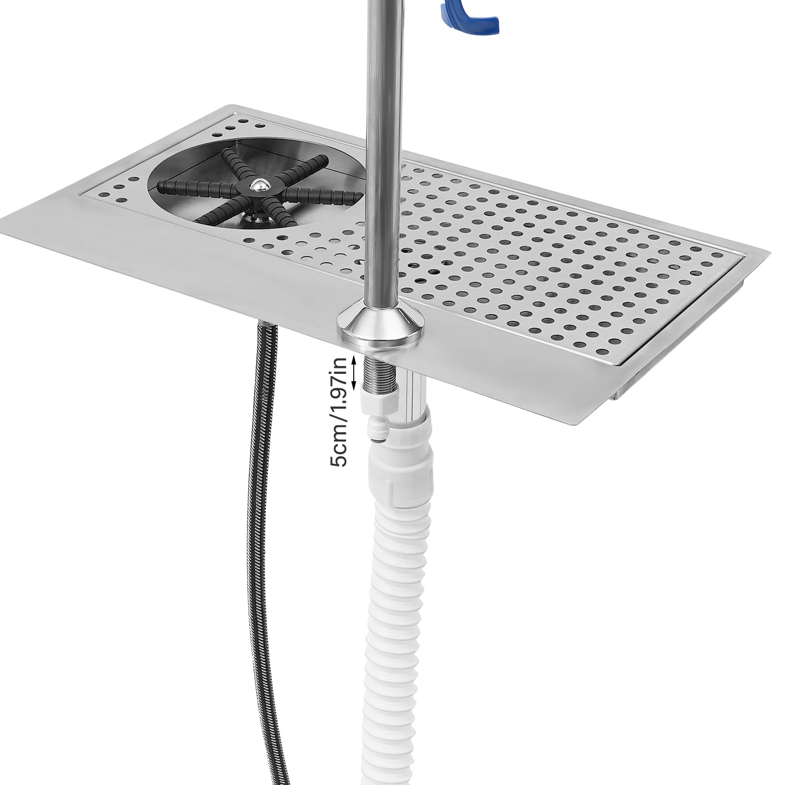 Commercial Cup Rinser & Glass Washer with Faucet & Outlet Pipe - Stainless Steel Barware for Cleaning Wine Glasses, Coffee Cups & Stemware - Perfect for Bars, Hotels, Cafes & Restaurants