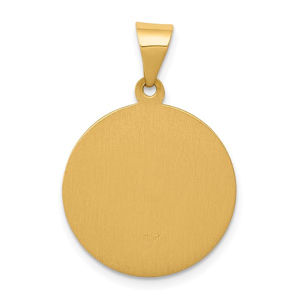 14K Solid Yellow Gold Saint Theresa Medal Necklace - Religious Pendant Charm for Women - Perfect for Baptism, First Communion & Everyday Faith Jewelry