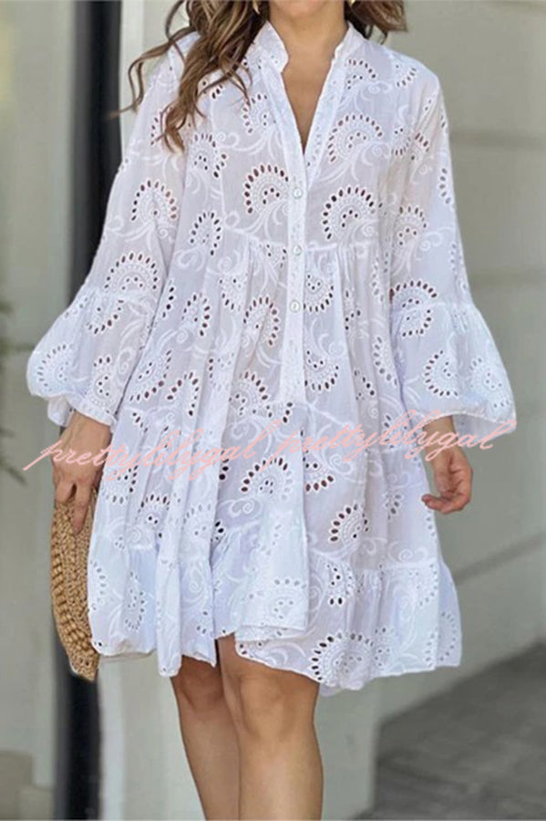 Elegant V-Neck Embroidered Lace Floral Mini Dress for Women - Perfect for Summer Parties, Weddings & Date Nights