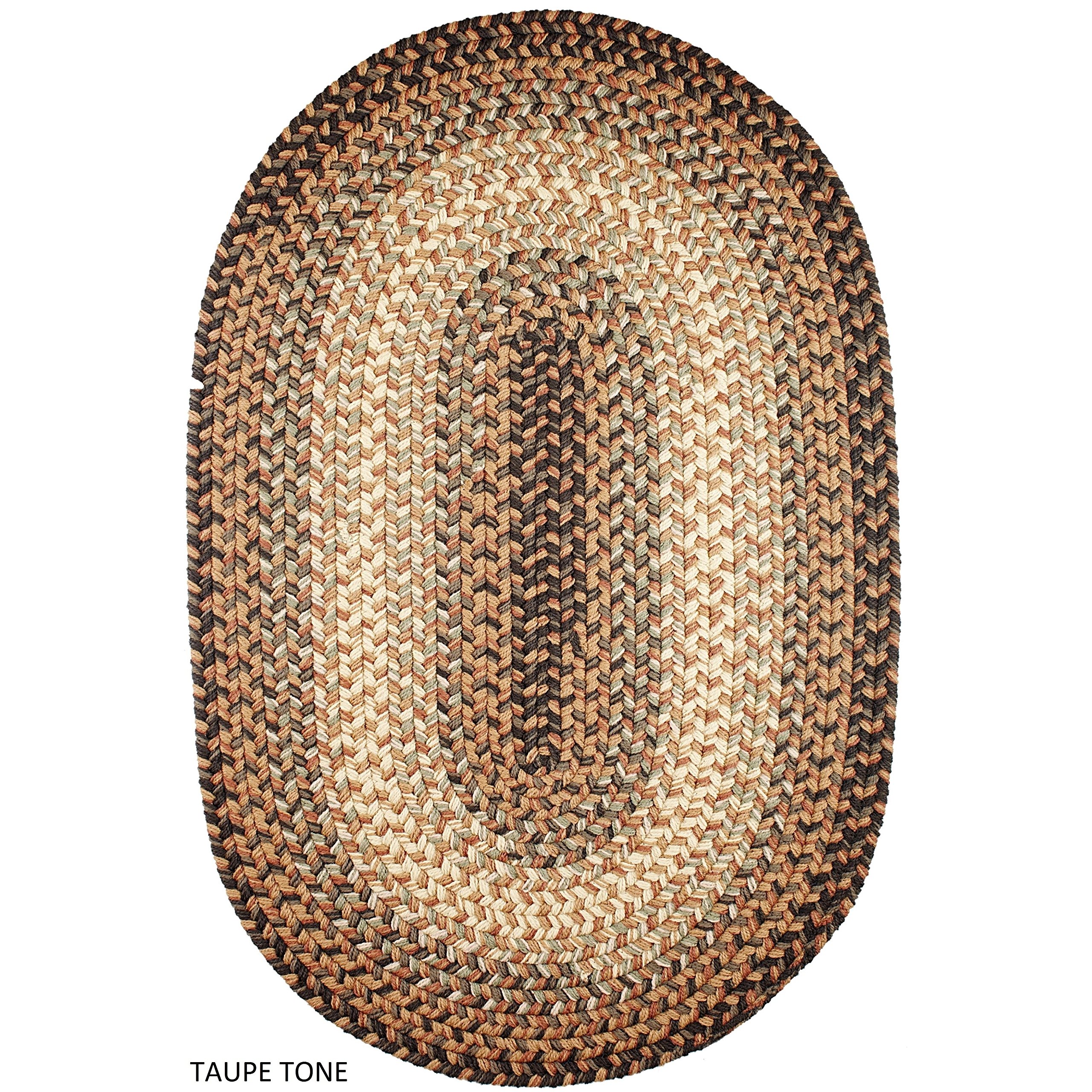 Rhody Rug Ellsworth 3' x 5' Reversible Braided Rug - Indoor/Outdoor Use - Taupe/Ivory - Perfect for Living Room, Patio, or Bedroom Decor