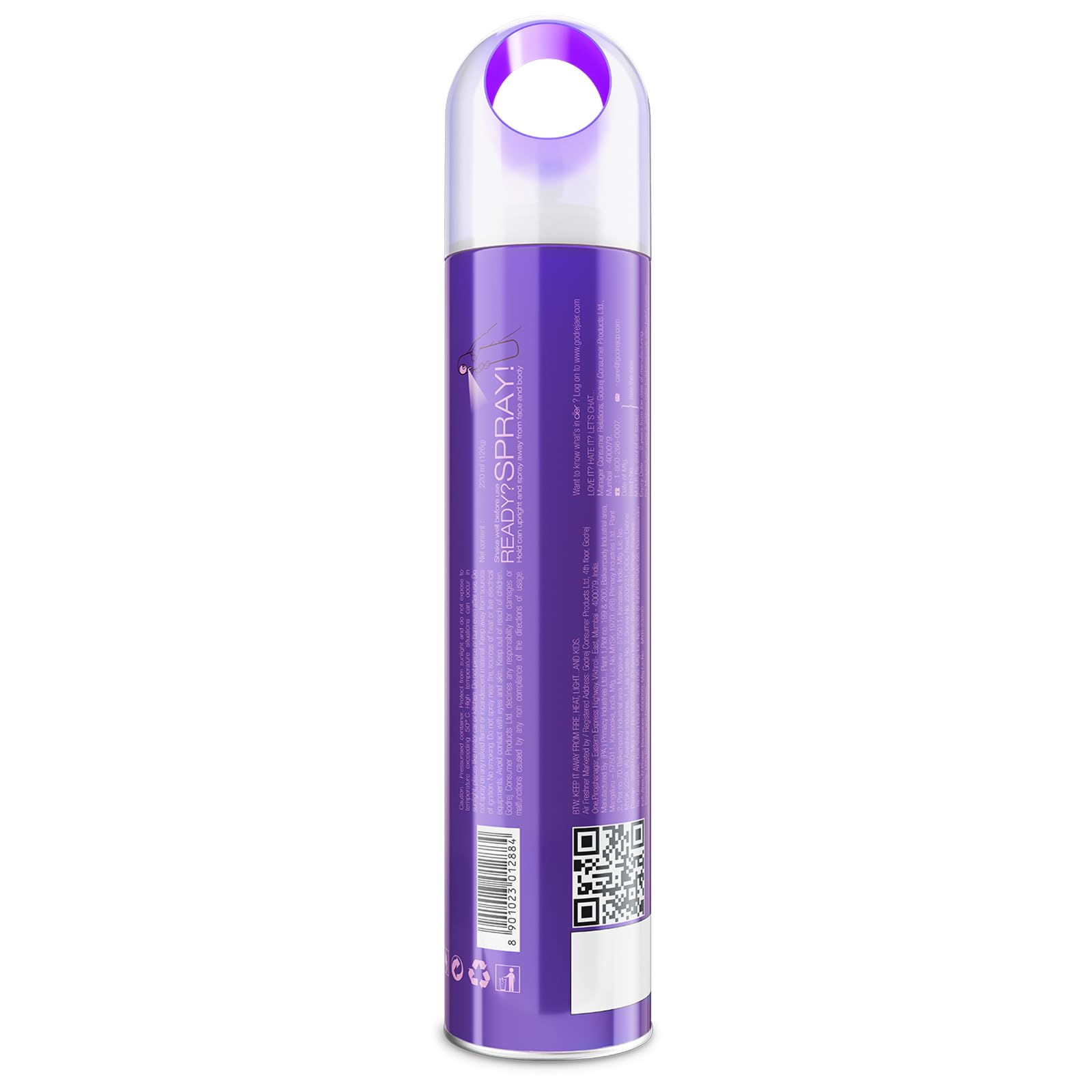 Godrej Aer Spray Air Freshener - Violet Valley Bloom Lavender Scent (240ml) | Long-Lasting Home & Office Fragrance | Perfect for Living Rooms, Bathrooms & Workspaces