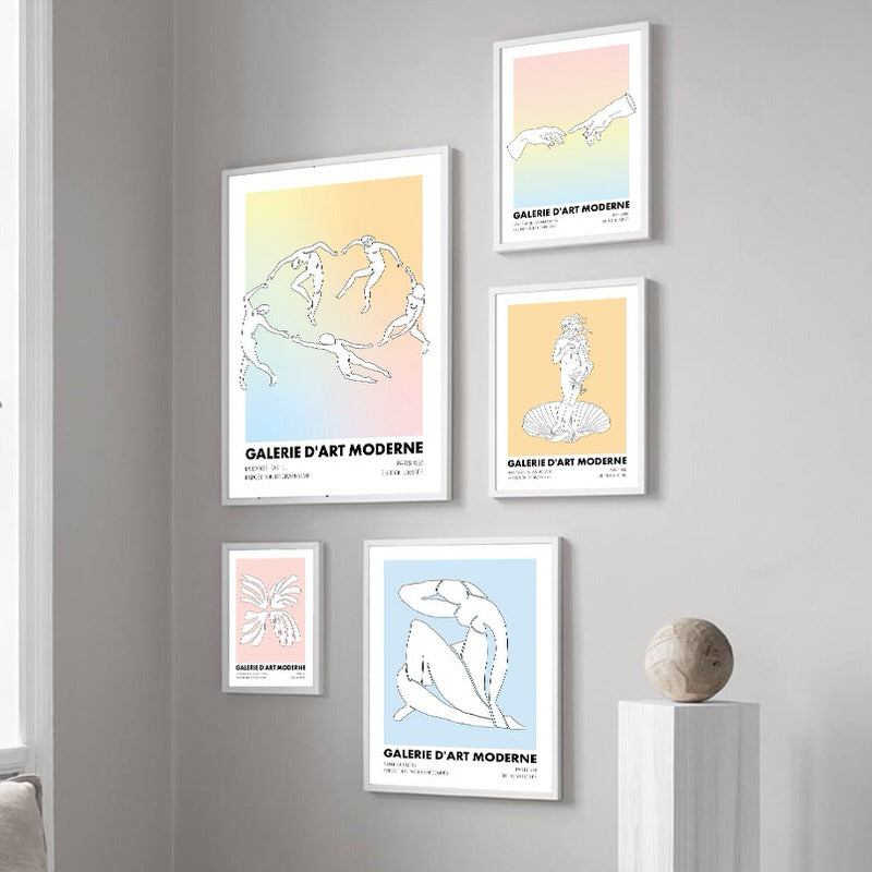 Pastel Minimalist Art Canvas Posters - Modern Aesthetic Wall Decor for Living Room, Bedroom & Office - Perfect for Home & Office Decor
