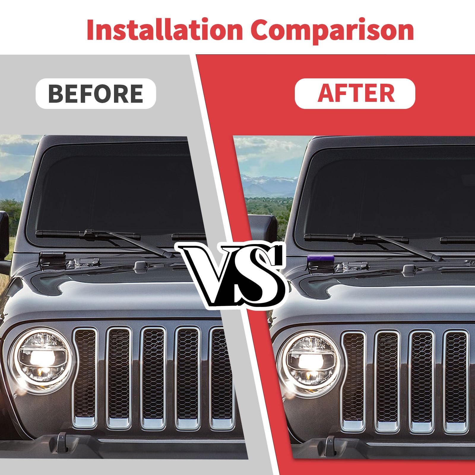 Jeep Wrangler JL JLU & Gladiator JT 2018-2024 Front Windshield Hinge Cover Trim - 1 Pair Purple Accessories for Off-Road Protection & Style Enhancement