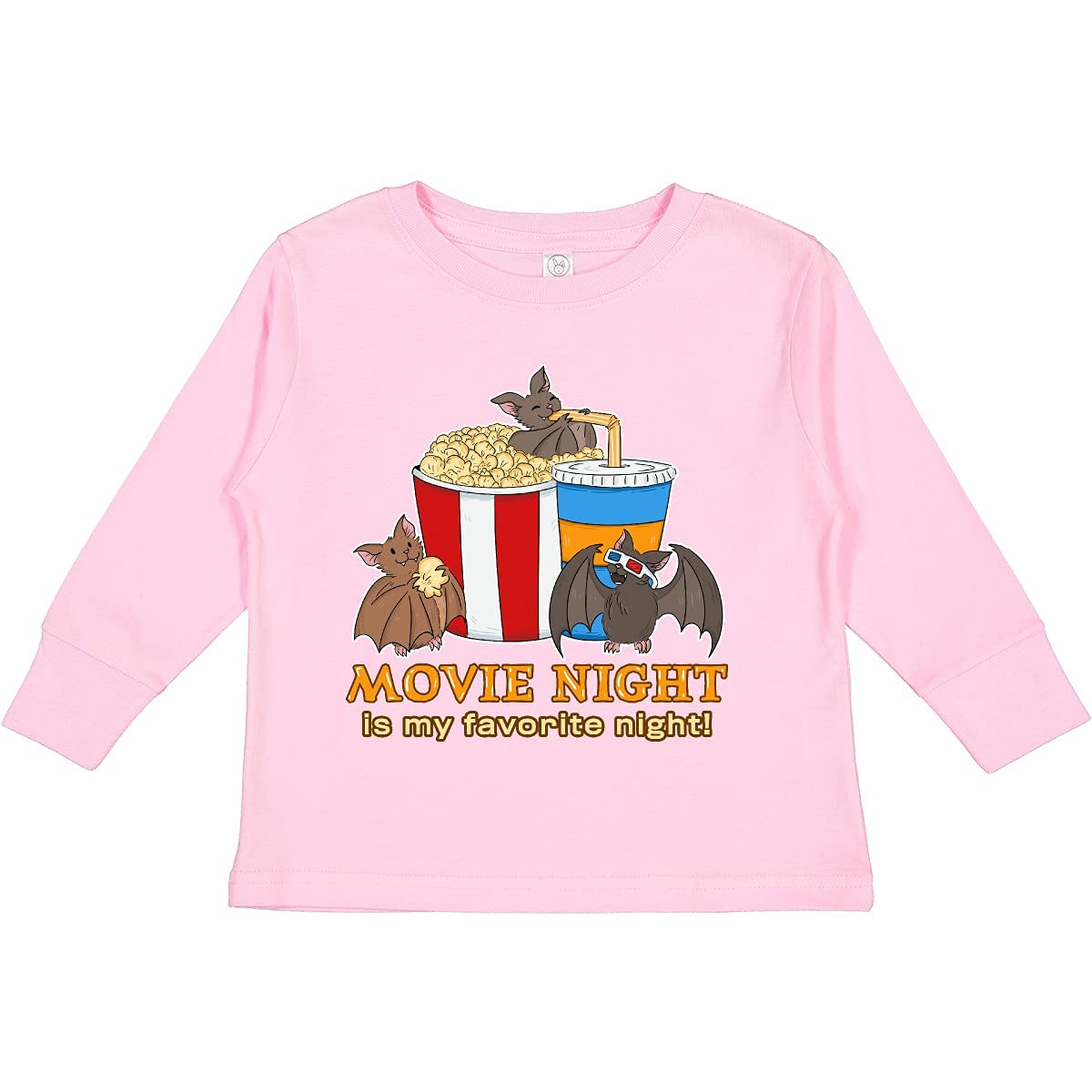 Movie Night is My Favorite Night Bats with Toddler Long Sleeve T-Shirt - Cute Family Matching Outfits for Movie Nights & Casual Wear