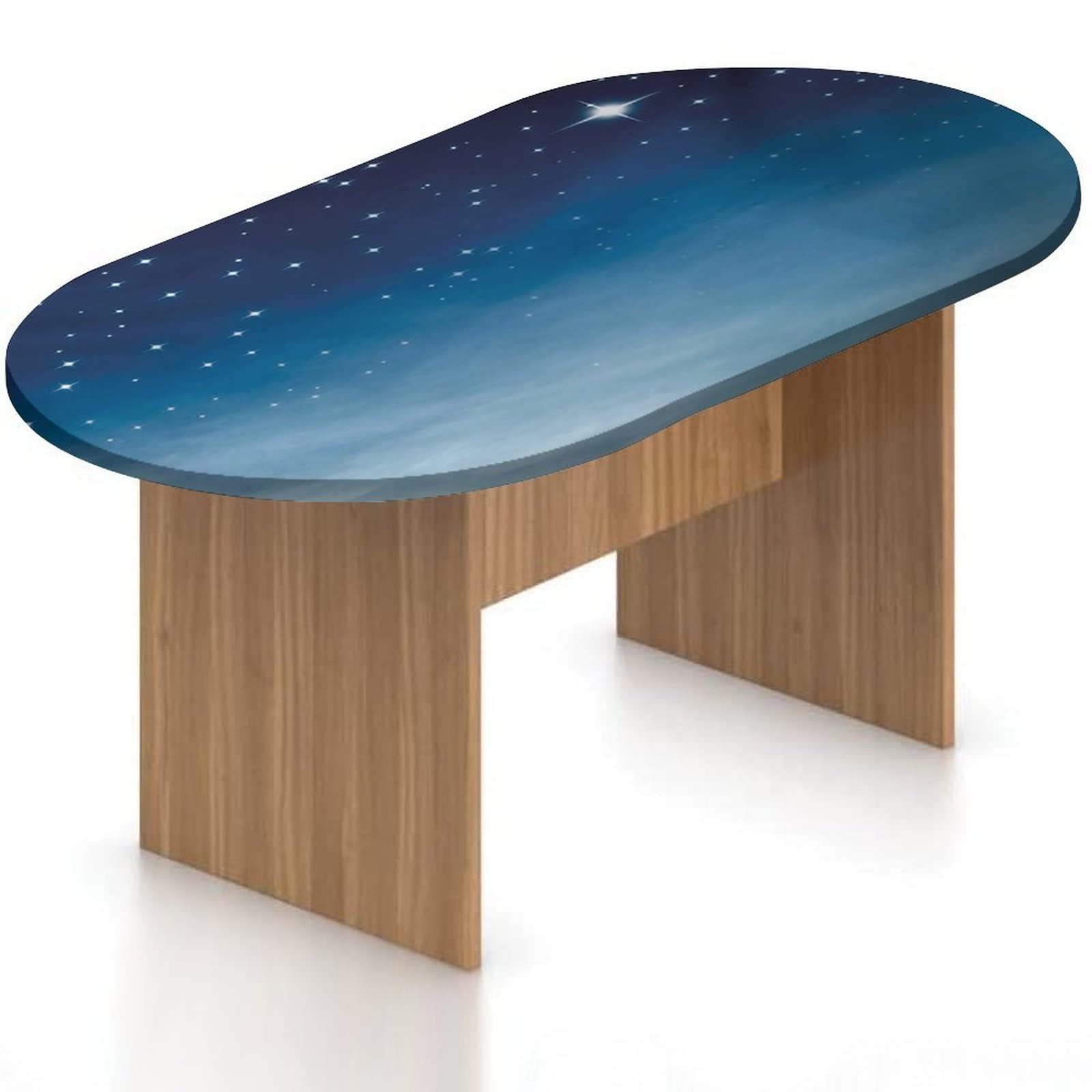 MIPSEC Elastic Fitted Oval Tablecloth - 42x60 Inch Stretch Polyester Table Cover with Ombre Sky Design, Vibrant Print for Dining Room & Kitchen - Perfect for Holiday Dinners, Parties, and Everyday Use