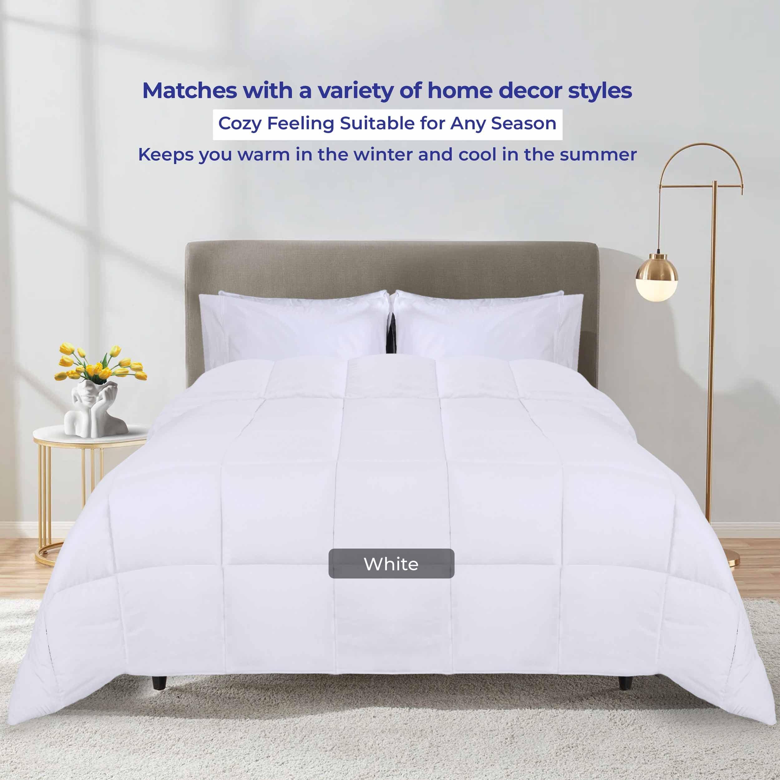 Luxury Brushed Microfiber Reversible Down Alternative Comforter - All-Season Hypoallergenic Bedding for Queen/King Size Beds - Perfect for Cozy Nights & Guest Rooms