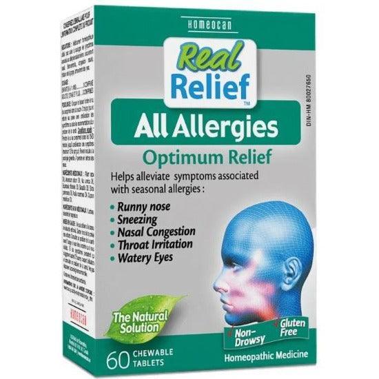Homeocan Real Relief Allergies 60 Tablets - Natural Allergy Relief Supplement for Adults & Kids | Supports Seasonal & Environmental Allergy Symptoms | Perfect for Pollen, Dust & Pet Allergies
