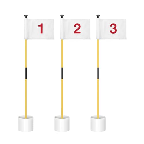 3 Pack-Yellow Pole w/ White Flags #1,2,3