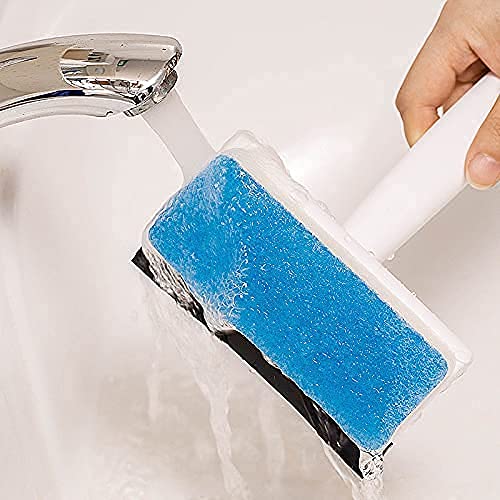 NG CREATION 2-in-1 Glass Cleaner - Double Sided Wiper Brush & Sponge for Mirrors, Tiles, Grout & Pots | Perfect for Kitchen, Bathroom & Car Window Cleaning