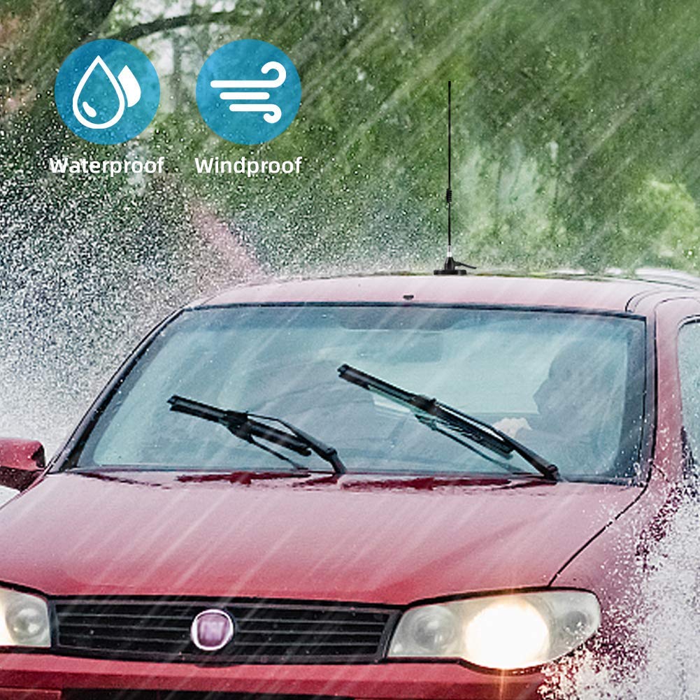 Dual Band VHF UHF Mobile Radio Antenna 136-174MHz 400-520MHz with 10ft RG58 Cable for Ham Radio, GMRS, Yaesu, Two Way Radio - Perfect for Car, Truck, SUV & Off-Road Vehicle Communication