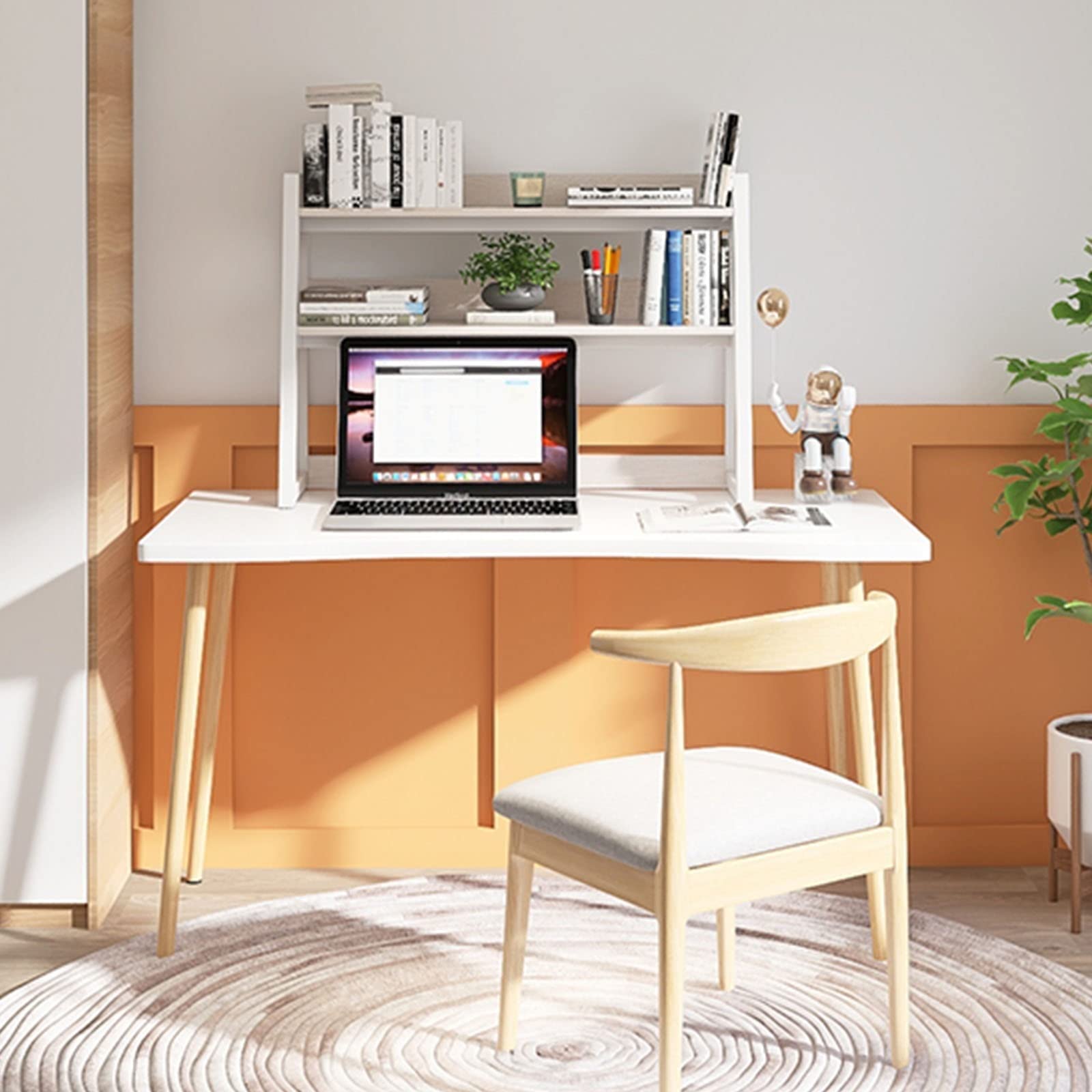 2-Tier Adjustable Wooden Ladder Bookcase - Multipurpose Desktop Organizer Shelf for Home, Office & Dorm | Perfect for Displaying Books, Decor & Office Supplies | Space-Saving Countertop Storage Solution