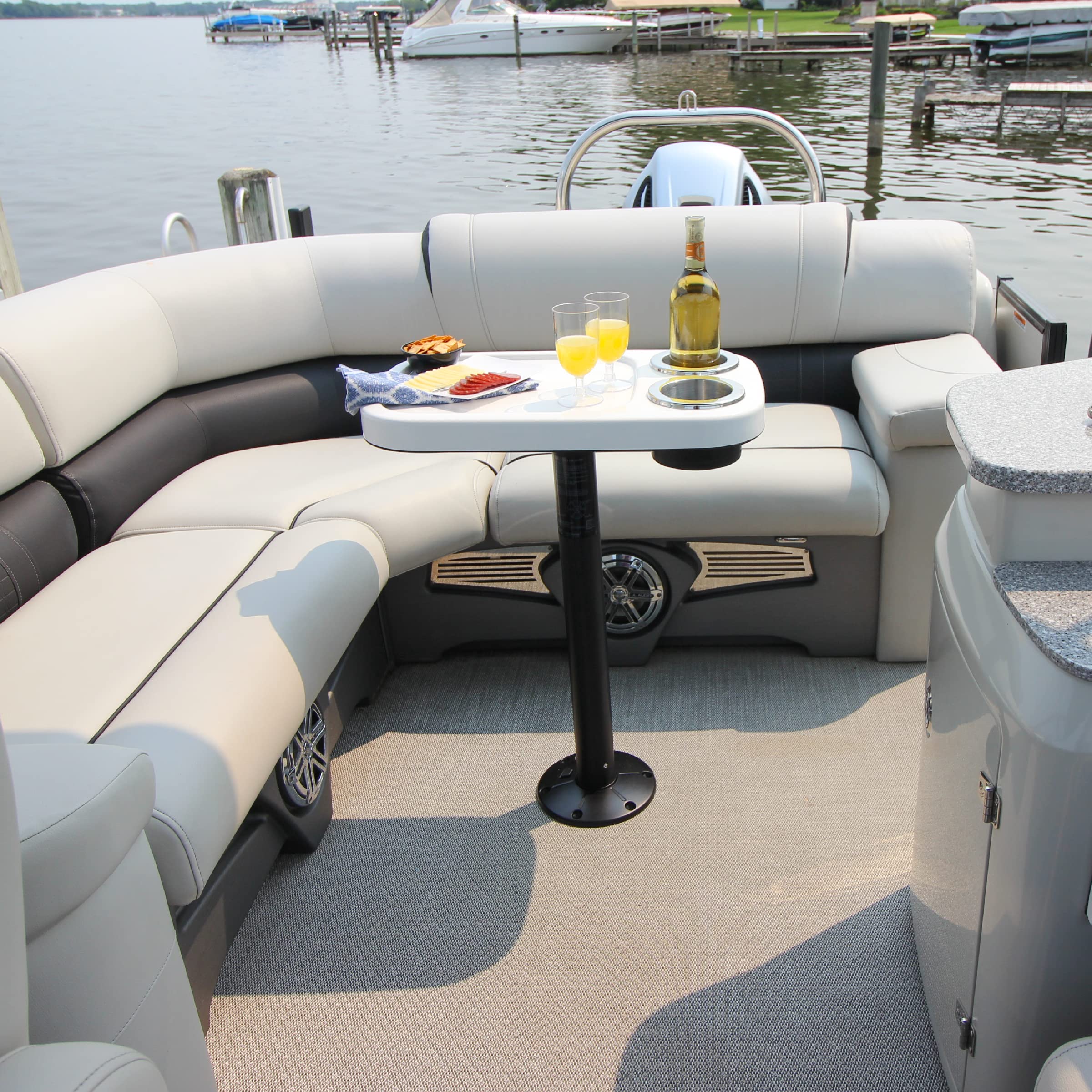 Manufacturers' Select ITC Marine Cocktail Boat Table Leg Set - Stainless Steel Pontoon Table Pedestal for Boats & Yachts | Perfect for Outdoor Dining, Cocktail Parties & Nautical Decor