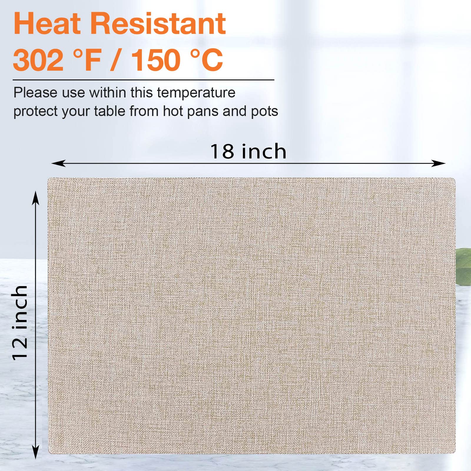 Premium Linen-Style Placemats Set of 6 - 12