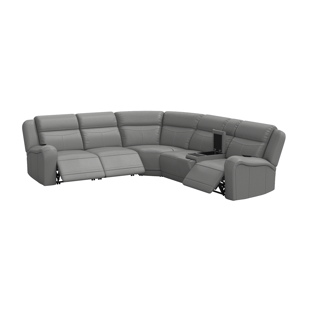 Montana Reclining Sectional Sofa - Modern L-Shaped Couch with Adjustable Headrest & Lumbar Support for Living Room, Home Theater, and Family Room Comfort