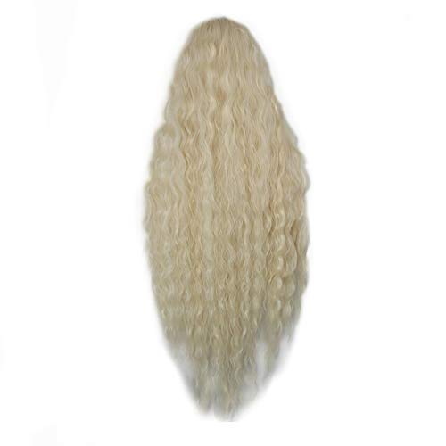 40 Inch Synthetic Lace Front Wig - Afro Long Curly Hair with Middle Part for Women | Cosplay & Daily Use | Black, Red, Brown Options (Color D) | Perfect for Halloween, Parties, and Everyday Styling