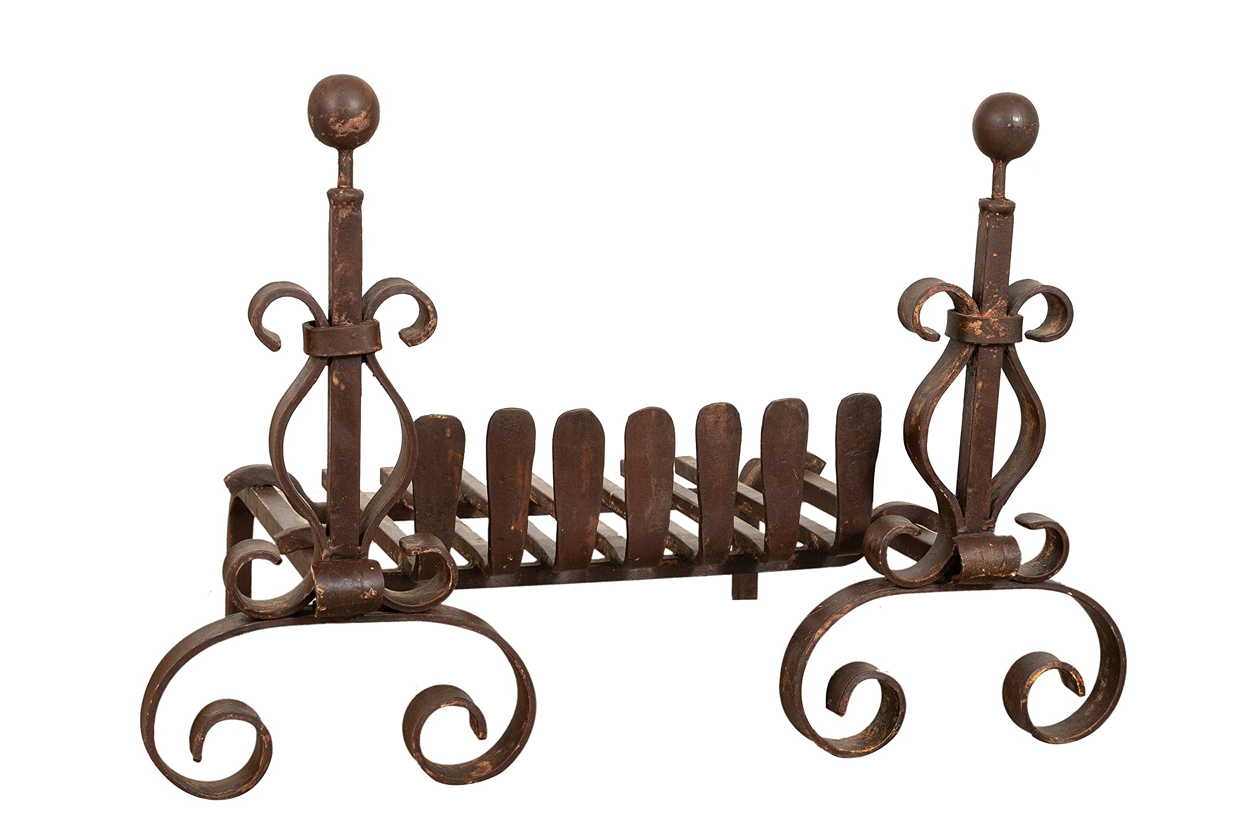 Sturdy W70 x D50 x H50 cm Fireplace Andirons Set - Perfect for Wood Burning Stoves, Fire Pits & Rustic Home Decor