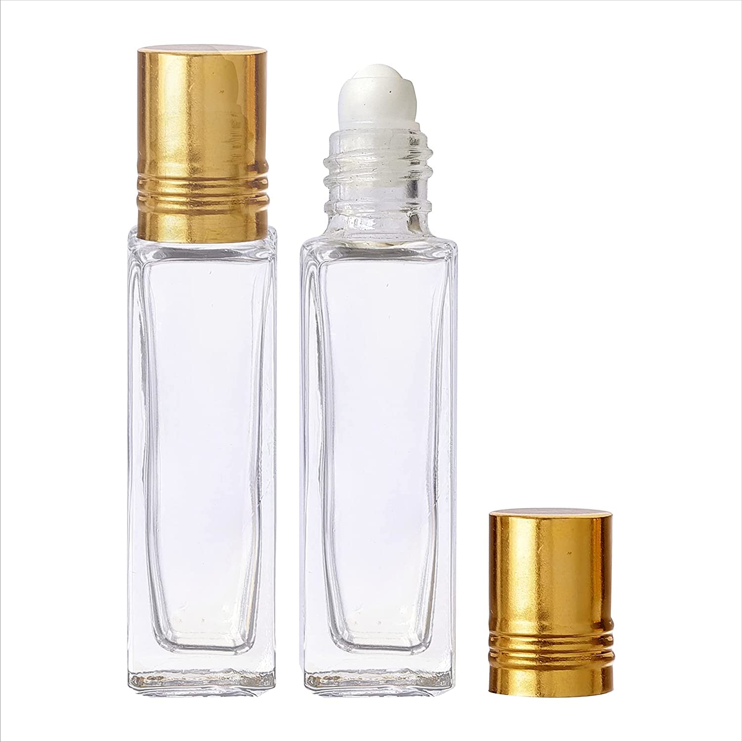 HANI PO™ 8ml Empty Reusable Roll On Glass Bottles for Essential Oils, Perfume, Aromatherapy - Pack of 12 - Perfect for DIY Beauty, Travel & Gift Sets
