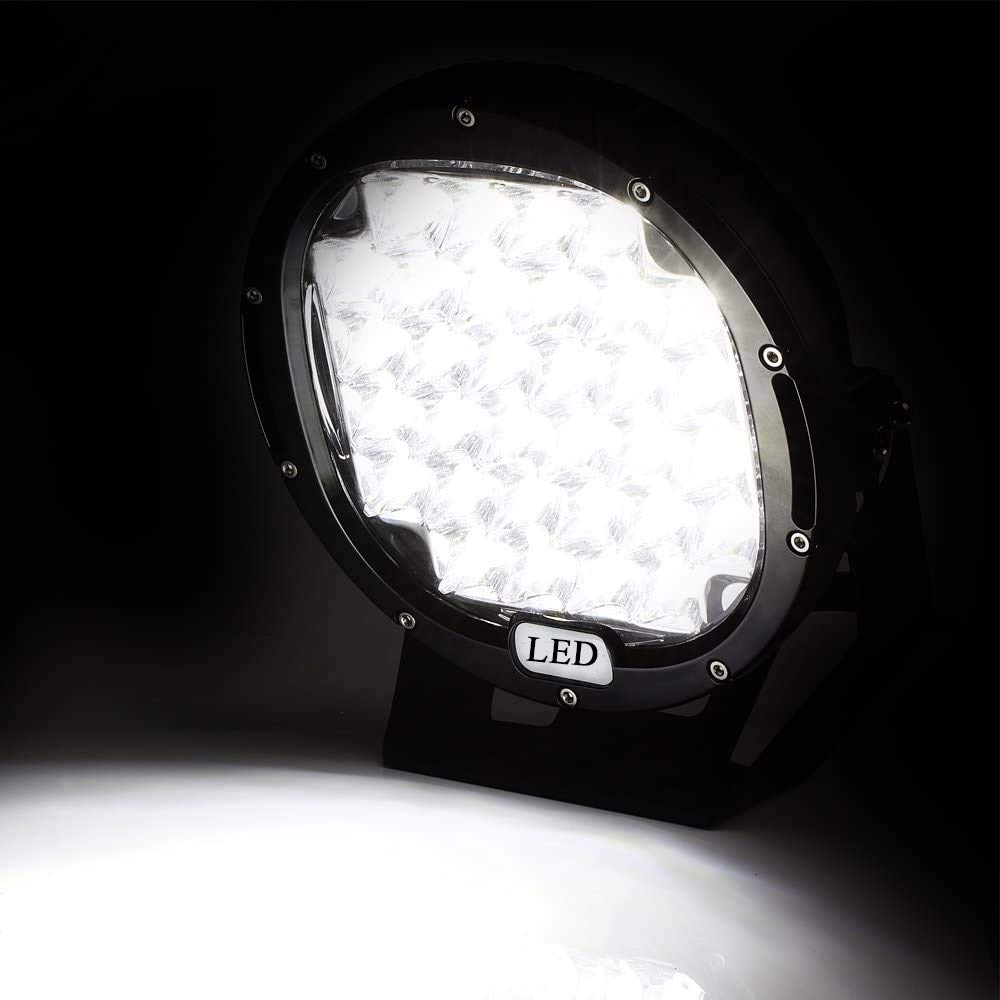 2-Pack 225W 9 Inch LED Work Light Bar - Waterproof Spot Beam Off-Road Lights for Trucks, Boats, Cars, ATV, UTV, SUV (12V/24V) - Perfect for Night Driving, Foggy Conditions & Off-Road Adventures