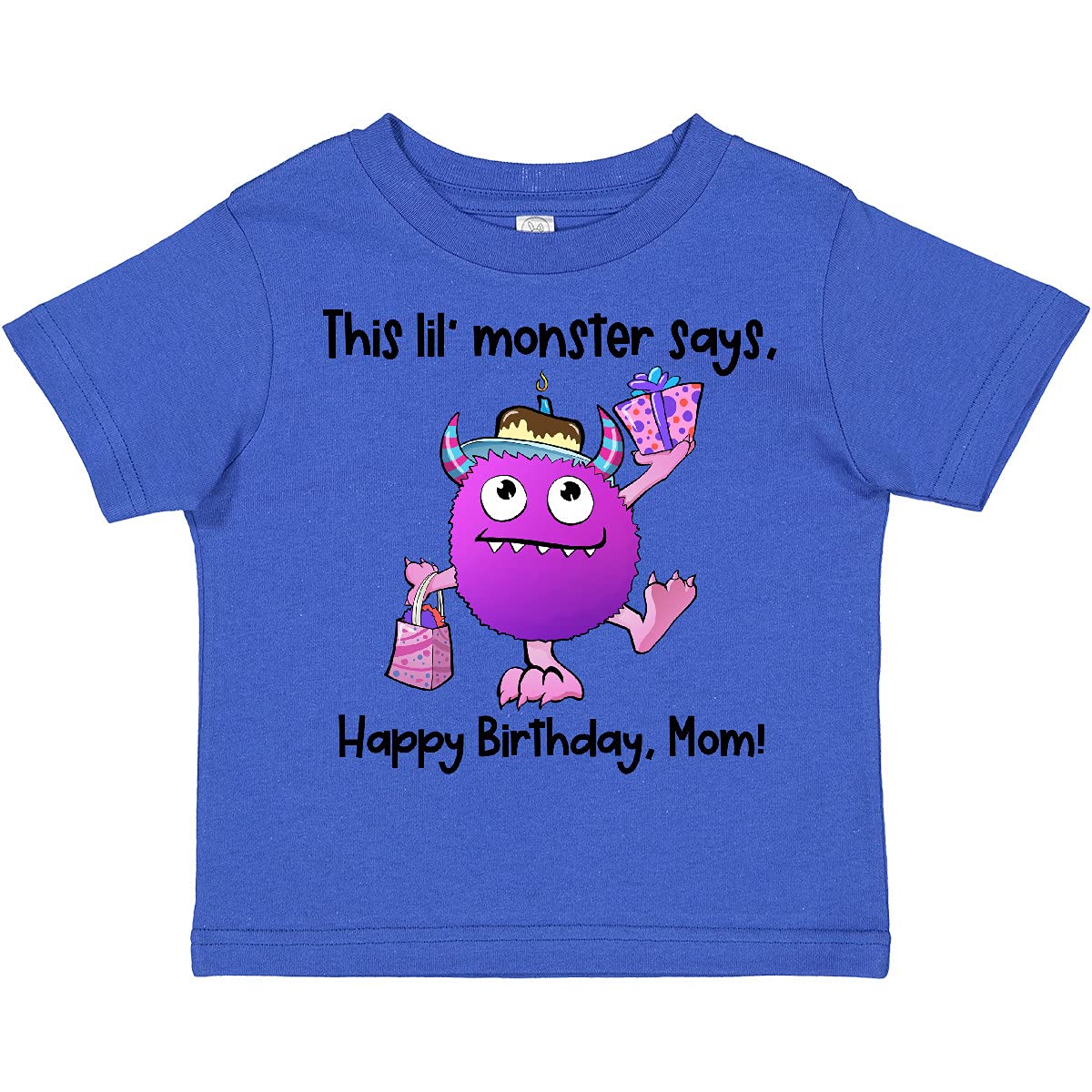 Inktastic Happy Birthday Mom Toddler T-Shirt - Cute Monster Design for Kids Birthday Party & Family Celebrations