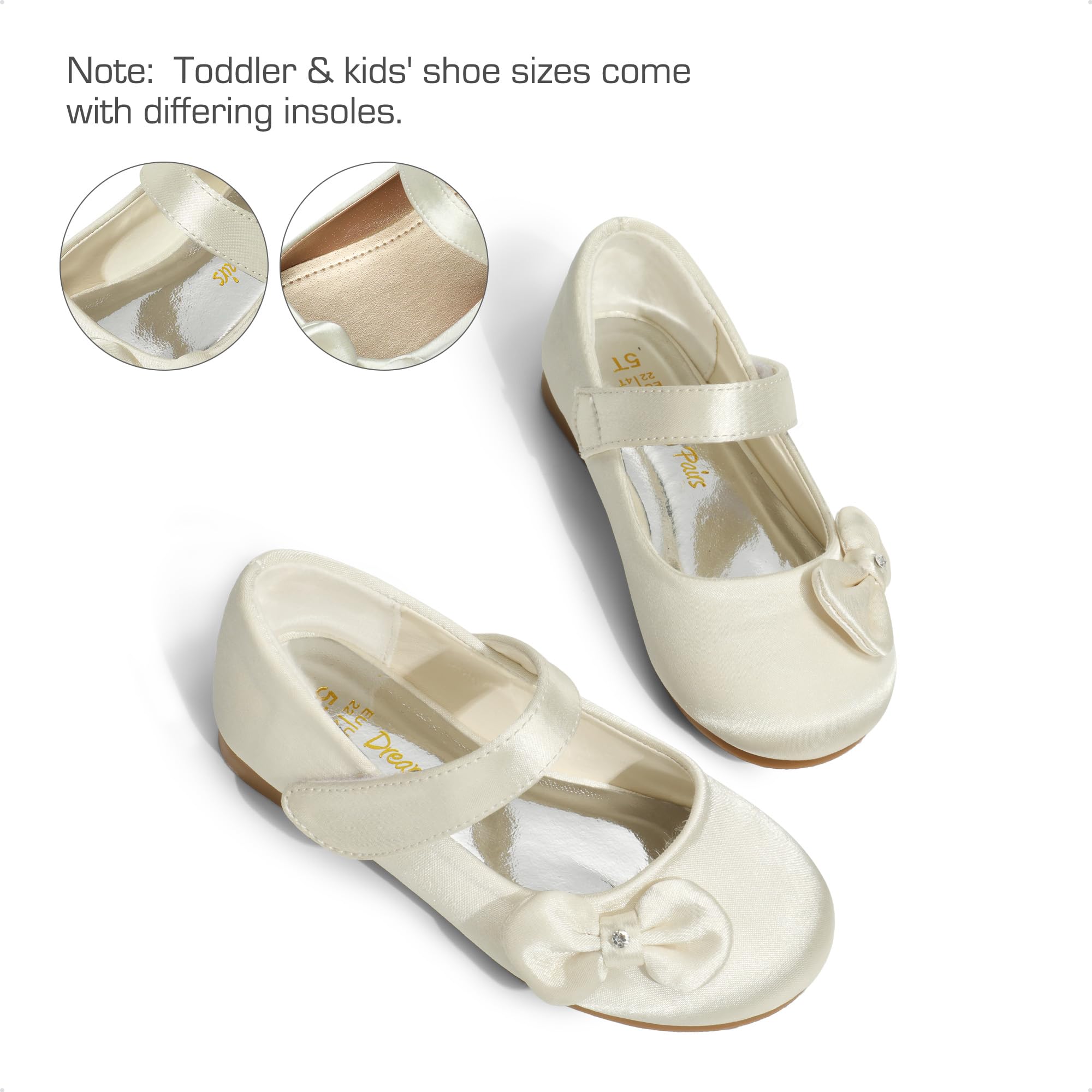 DREAM PAIRS Toddler Girls Mary Jane Flats - Side Bow Ballet Shoes for Toddlers & Little Girls | Perfect for Weddings, Parties, School & Special Occasions