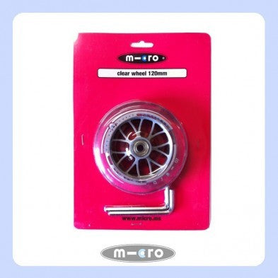 120mm Clear Skateboard Wheels with Bearings - Smooth Ride for Cruising & Street Skating