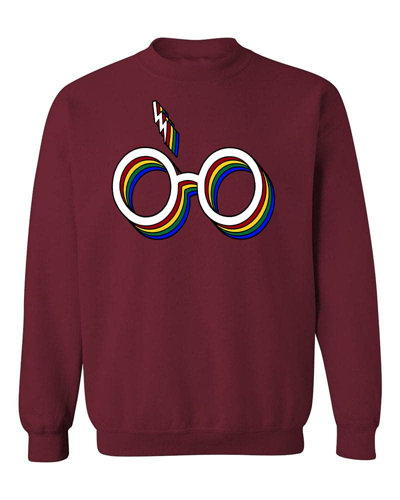 Wizard Glasses & Bolt Fashion Sweatshirt - Unisex Crewneck Pullover | Trendy Graphic Hoodie for Cosplay, Halloween Costume & Anime Lovers