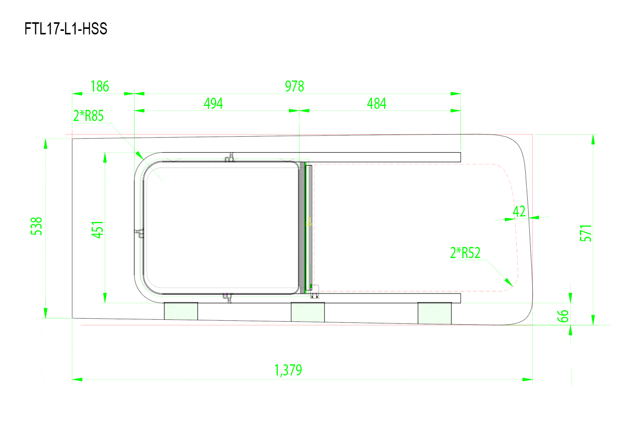 AM Auto Ford Transit 2015+ Low Roof Driver Side Forward Half Slider Screened Window (FTL17 L1 HSS P) - Replacement Window for Cargo Vans & Work Trucks
