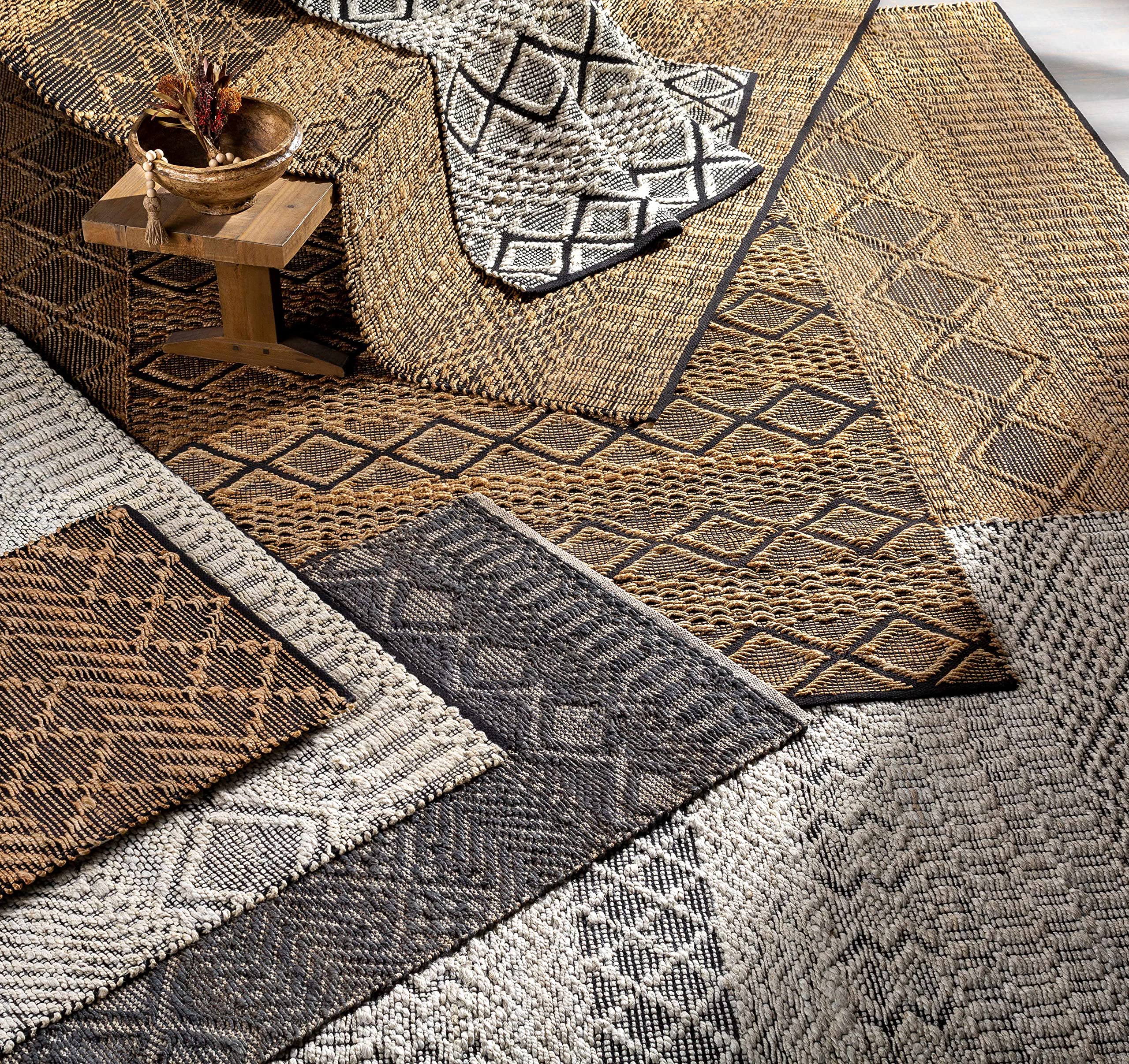 Bohemian Transitional Hauteloom Cloverly Jute Area Rug 8'10
